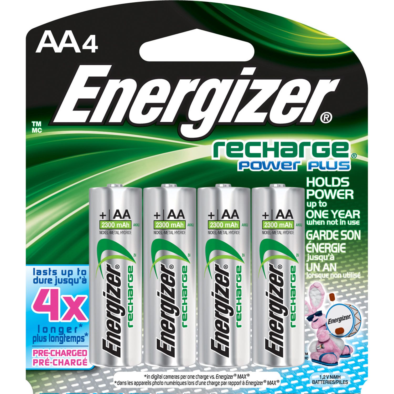 Piles rechargeables AA NiMH - accu AA HR6 2000mAh Energizer - par 4