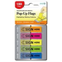 Pop Up Flags ( 45 x 12mm )  Sign Here ( 5 Assorted per pack )